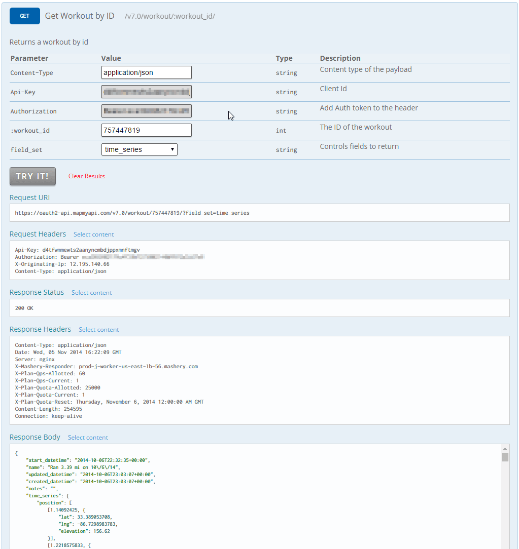 Sample API Call